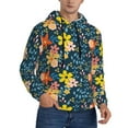 thumbnail image 1 of Bingfone Blue Floral Men'S Drawstring Hoodie Long Sleeve Pocket Sweatshirts-4x-Large, 1 of 9