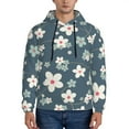 thumbnail image 1 of Bingfone Blue Flower Men'S Drawstring Hoodie Long Sleeve Pocket Sweatshirts-X-Large, 1 of 9