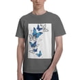 thumbnail image 1 of Bingfone Blue Flying Butterflies Men'S Loose Fit Short-Sleeve Pocket T-Shirt, 1 of 7