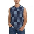 thumbnail image 1 of Bingfone Blue Gingham Buffalo Check Pattern Men's Tank Tops Workout Sleeveless Tee Shirts Running Beach Tanks for Men-3X-Large, 1 of 8
