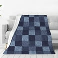 thumbnail image 1 of Bingfone Blue Gingham Buffalo Check Print Flannel Fleece Blanket Throw Blanket For Bed,Sofa,Couch,Travel,Camping(50"X40"), 1 of 9