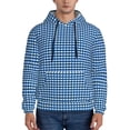 thumbnail image 1 of Bingfone Blue Gingham Men'S Drawstring Hoodie Long Sleeve Pocket Sweatshirts-X-Large, 1 of 9