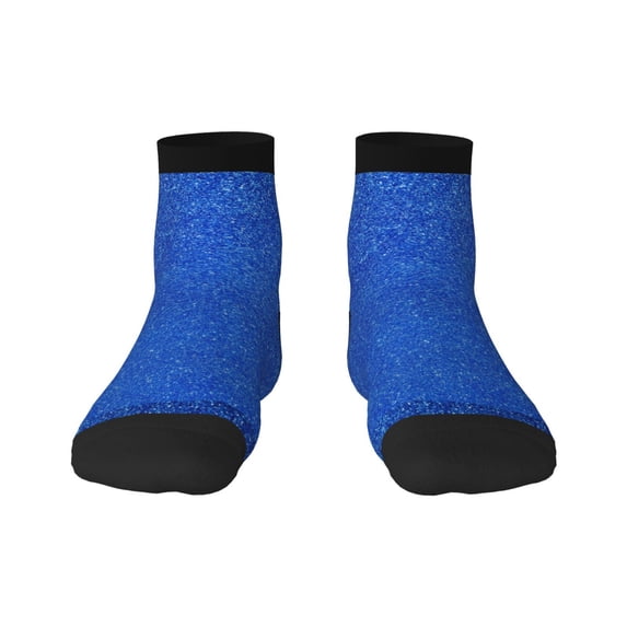 Bingfone Blue Glitter Design Patterned Men'S Women'S Casual Cotton Socks