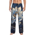 thumbnail image 1 of Bingfone Blue Golden Dream Lotus Mens All Over Print Sleep Pajama Pants-Small, 1 of 5