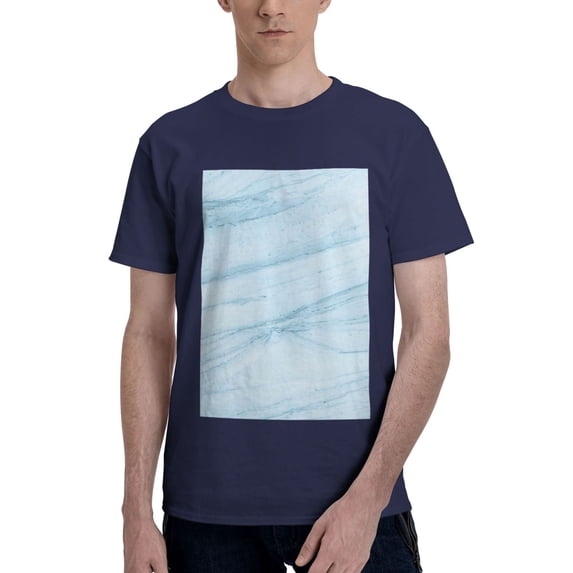 Bingfone Blue Marble Men'S Loose Fit Short-Sleeve Pocket T-Shirt