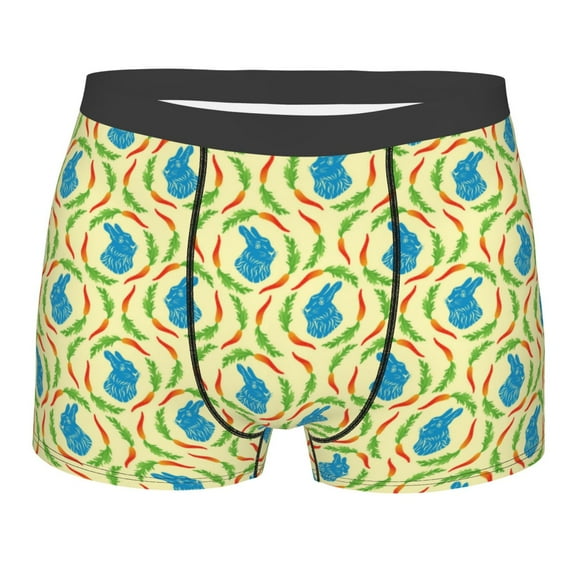 Bingfone Blue Rabbit Men's Underwear - Casual Stretch Boxer Briefs-Medium