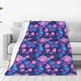 thumbnail image 1 of Bingfone Blue Skull Rose Print Flannel Fleece Blanket Throw Blanket for Bed,Sofa,Couch,Travel,Camping(40"x30" ), 1 of 8