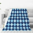 thumbnail image 1 of Bingfone Blue Squares Print Flannel Fleece Blanket Throw Blanket for Bed,Sofa,Couch,Travel,Camping(60"x50" ), 1 of 8