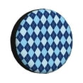 thumbnail image 1 of Bingfone Blue Squares Spare Tire Cover Weatherproof Universal Wheel Protectors For Rv Camper Travel Trailer Suv Truck-15 Inch, 1 of 9
