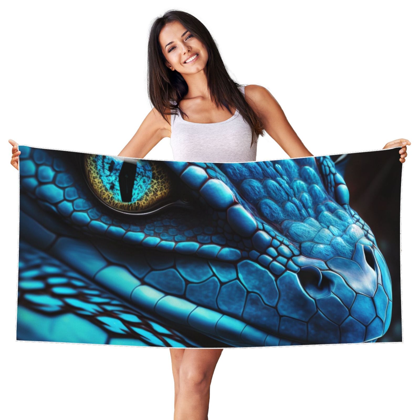 CafePress 30x60 Snake Skin Beach Towel - Extra Large, Super Soft & Absorbent Pool Towel With Vivid Print