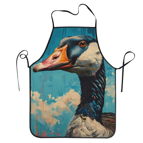 Bingfone Blue Watercolor Duck for Tie-up Apron, Unisex Waterproof and Stain-Resistant Bib Apron for Kitchen Garden Painting