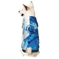 Bingfone Blue White Fluid Art Dog Clothes Hoodie, Pet Winter Coat,Puppy