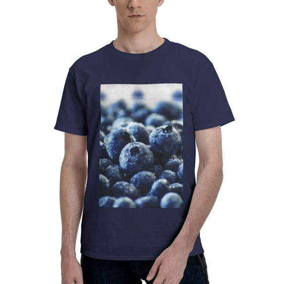 Bingfone Blueberry Men'S Loose Fit Short-Sleeve Pocket T-Shirt