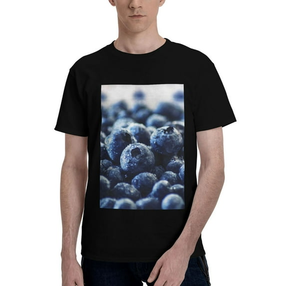 Bingfone Blueberry Men'S Loose Fit Short-Sleeve Pocket T-Shirt