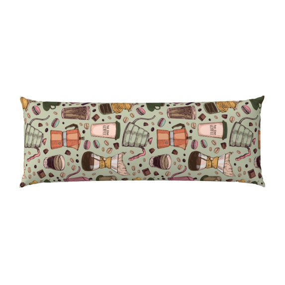 Bingfone Body Pillow Cover Long Pillow Case With Zipper Decorative Bedding Pillowcase 20"X54" Soft Cushion Pillow Case For Bedroom-Coffee Makers Macaroons Chocolate