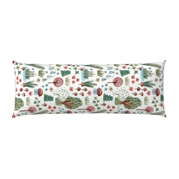 Bingfone Body Pillow Cover Long Pillow Case With Zipper Decorative Bedding Pillowcase 20"X54" Soft Cushion Pillow Case For Bedroom-Frog And Forest Plants