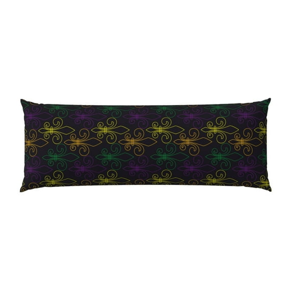 Bingfone Body Pillow Cover Long Pillow Case With Zipper Decorative Bedding Pillowcase 20"X54" Soft Cushion Pillow Case For Bedroom-Mardi Gras Carnival