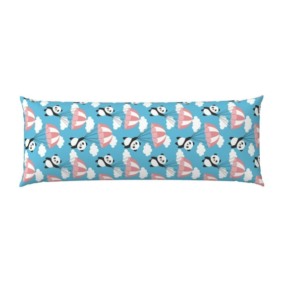 Bingfone Body Pillow Cover Long Pillow Case With Zipper Decorative Bedding Pillowcase 20"X54" Soft Cushion Pillow Case For Bedroom-Panda Flying In The Sky