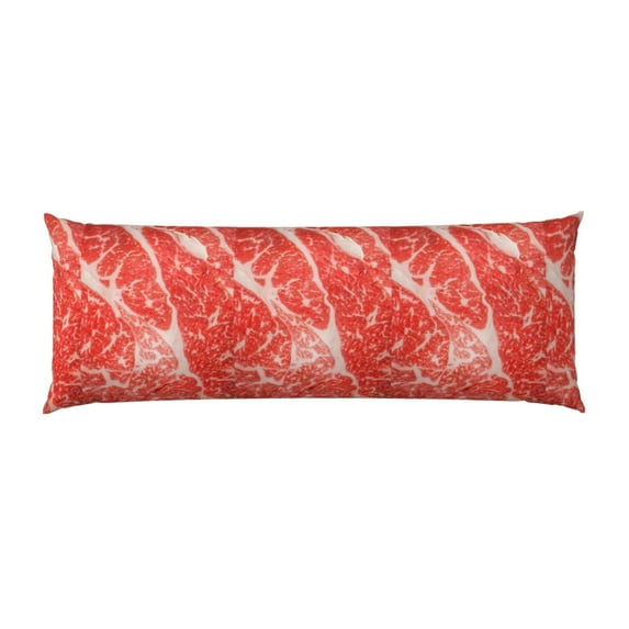 Bingfone Body Pillow Cover Long Pillow Case With Zipper Decorative Bedding Pillowcase 20"X54" Soft Cushion Pillow Case For Bedroom-Beef Steaks