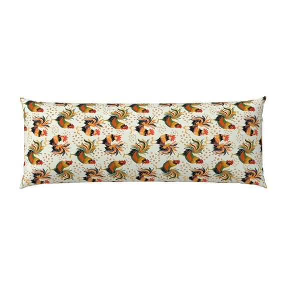 Bingfone Body Pillow Cover Long Pillow Case With Zipper Decorative Bedding Pillowcase 20"X54" Soft Cushion Pillow Case For Bedroom-Colorful Roosters