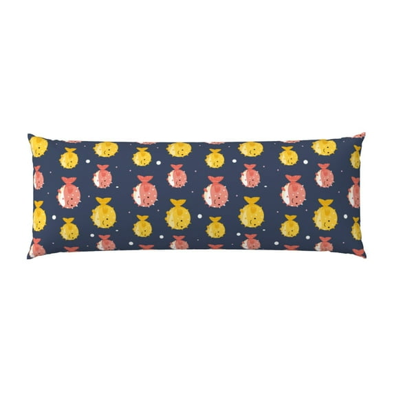 Bingfone Body Pillow Cover Long Pillow Case With Zipper Decorative Bedding Pillowcase 20"X54" Soft Cushion Pillow Case For Bedroom-Cute Puffer Fish