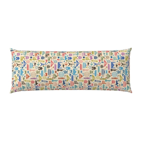Bingfone Body Pillow Cover Long Pillow Case With Zipper Decorative Bedding Pillowcase 20"X54" Soft Cushion Pillow Case For Bedroom-Famous Places