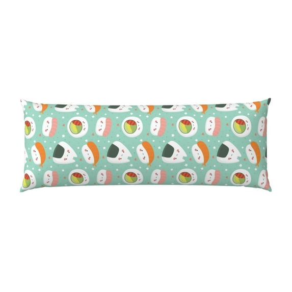 Bingfone Body Pillow Cover Long Pillow Case With Zipper Decorative Bedding Pillowcase 20"X54" Soft Cushion Pillow Case For Bedroom-Kawaii Sushi
