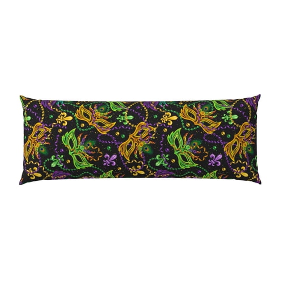 Bingfone Body Pillow Cover Long Pillow Case With Zipper Decorative Bedding Pillowcase 20"X54" Soft Cushion Pillow Case For Bedroom-Mardi Gras Surface