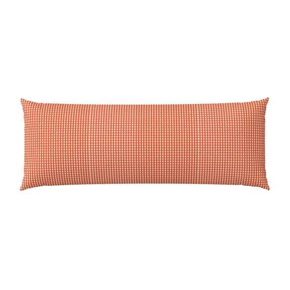 Bingfone Body Pillow Cover Long Pillow Case With Zipper Decorative Bedding Pillowcase 20"X54" Soft Cushion Pillow Case For Bedroom-Orange Gingham