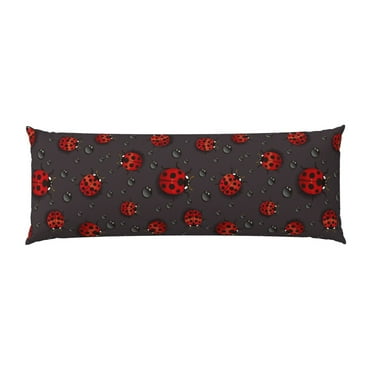 Bingfone Body Pillow Cover Long Pillow Case With Zipper Decorative Bedding Pillowcase 20"X54" Soft Cushion Pillow Case For Bedroom-Red Ladybugs