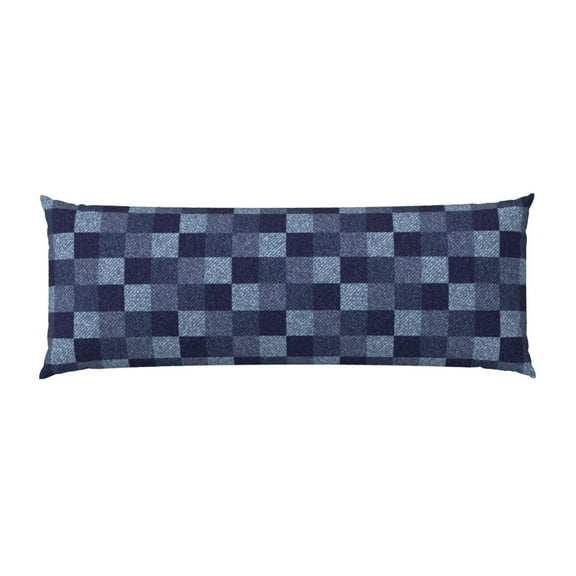 Bingfone Body Pillow Cover Long Pillow Case With Zipper Decorative Bedding Pillowcase 20"X54" Soft Cushion Pillow Case For Bedroom-Blue Gingham Buffalo Check