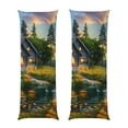 thumbnail image 1 of Bingfone Body Pillow Cover Long Pillow Case with Zipper Decorative Bedding Pillowcase 20"x54" Soft Cushion Pillow Case for Bedroom (without pillow core) -Cozy Cottage Lakeside Sunset, 1 of 6