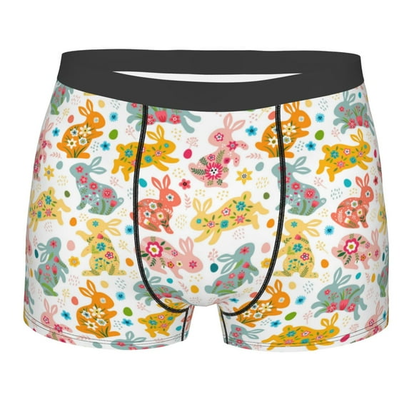 Bingfone Boho Bunny Men's Underwear - Casual Stretch Boxer Briefs-Medium