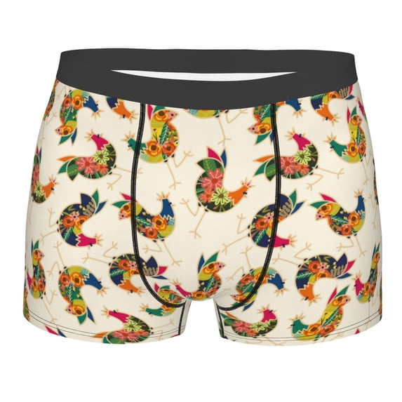 Bingfone Boho Chicken Men's Underwear - Casual Stretch Boxer Briefs-Large