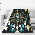 thumbnail image 1 of Bingfone Boho Dreamcatcher Print Flannel Fleece Blanket Throw Blanket for Bed,Sofa,Couch,Travel,Camping(60"x50" ), 1 of 8