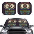 thumbnail image 1 of Bingfone Boho Owl Windshield Sun Shade 2-Piece Foldable Car Front Window Sunshade For Most Sedans Suv Truck - Auto Sun Blocker Visor Protector Blocks Max Uv Rays - Large, 1 of 7