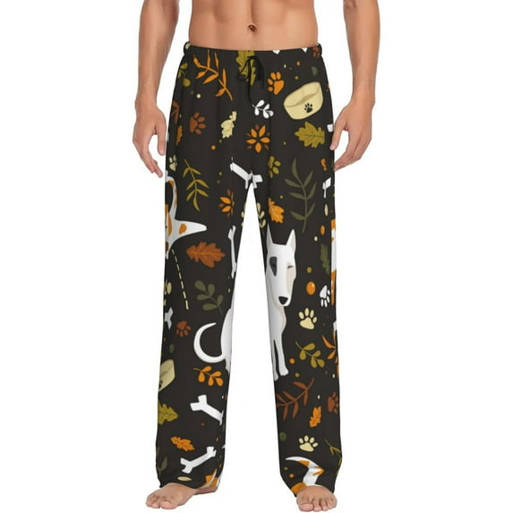 Bingfone Bones And Leaves Mens All Over Print Sleep Pajama Pants-XX-Large
