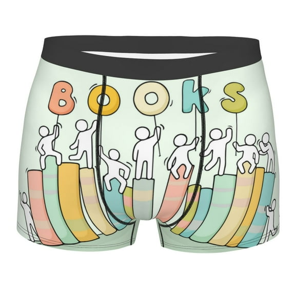 Bingfone Books Men's Underwear - Casual Stretch Boxer Briefs-X-Large