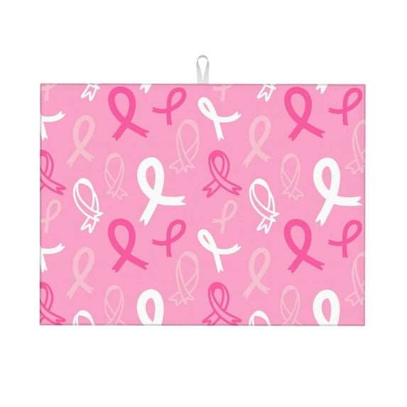 Bingfone Breast Cancer Awareness ,18" X 24"Dish Drying Mat For Kitchen Counter,Ultra Absorbent Microfiber