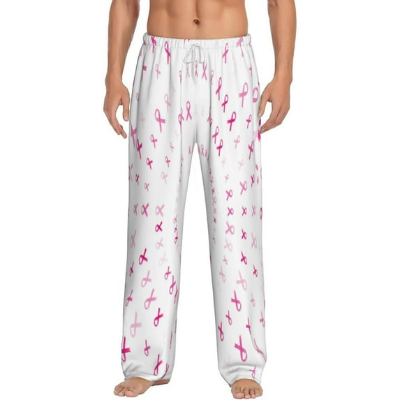 Bingfone Breast Cancer Awareness (4) Mens All Over Print Sleep Pajama Pants-X-Large