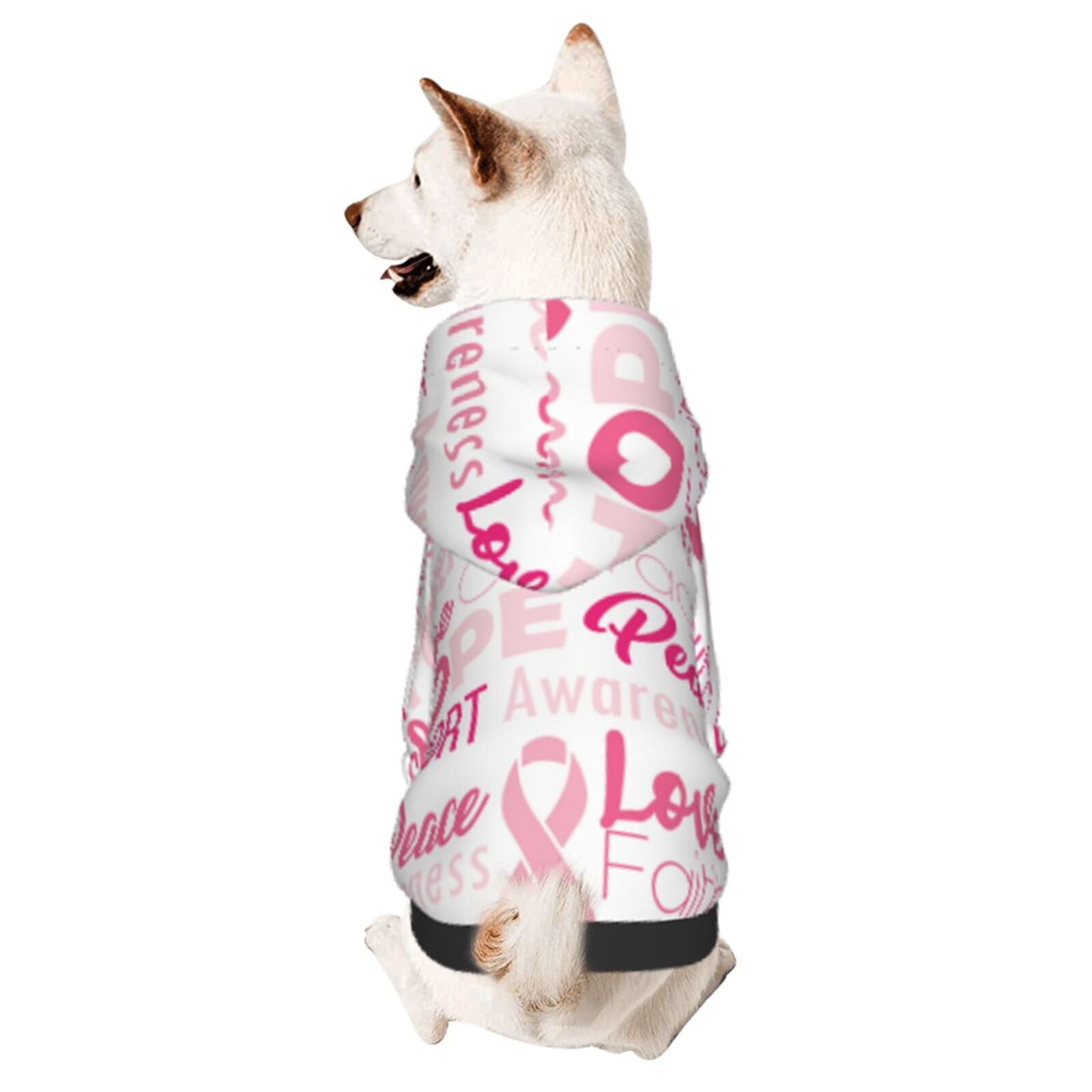 Bingfone Breast Cancer Pink Ribbons Awareness (2) Dog Clothes Hoodie ...