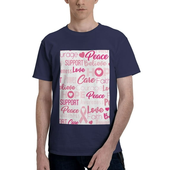 Bingfone Breast Cancer Pink Ribbons Awareness (2) Men'S Loose Fit Short-Sleeve Pocket T-Shirt