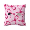 thumbnail image 1 of Bingfone Breast Cancer Ribbons Awareness Linen Throw Pillow Covers Cushion Case Pocket Button Vintage Farmhouse Pillowcase for Sofa Couch Bed 16"x16", 1 of 9