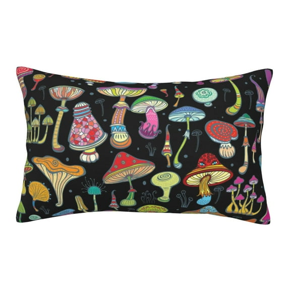 Bingfone Bright Mushrooms Standard Size Pillowcase, Long Staple Pure Cotton Envelope Closure Pillow Cover,14"X20"
