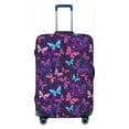 Bingfone Bright Purple Butterflies Luggage Cover Washable Suitcase
