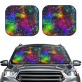 thumbnail image 1 of Bingfone Bright Universe Print 2-Piece Sun Shade Front Windshield - Foldable Car Front Window Sunshades For Most Sedans Suv Truck - Large, 1 of 7