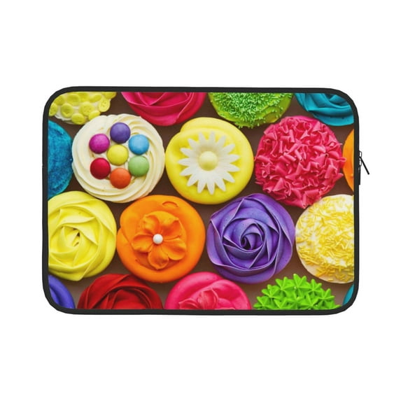 Bingfone Brightly Colored Cupcakes Laptop Sleeve Case 13 Inch, 360° Protective Computer Carrying Bag