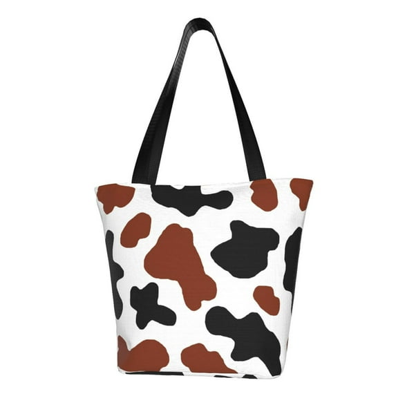 Bingfone Brown Black Cow Women Shoulder Tote Bags Casual Bag Ladies Shopping Handbag