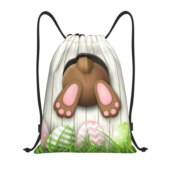 Bingfone Brown Bunny Drawstrings Backpacks Bags For Men Women Gym Drawstrings Bag