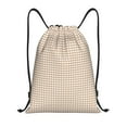 thumbnail image 1 of Bingfone Brown Gingham Drawstrings Backpacks Bags For Men Women Gym Drawstrings Bag, 1 of 9
